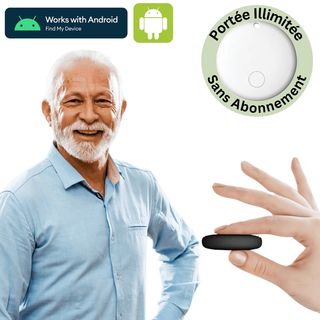 GPS Tracker for Seniors No Subscription & No SIM Card Required, Compatible Android & iOS