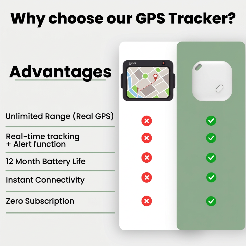 GPS Tracker for Luggage No Subscription Discreet Tracking, iOS