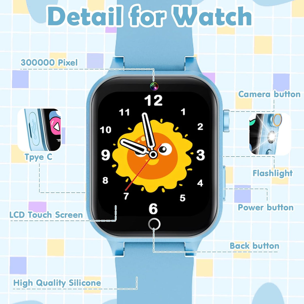 Smartwatch for Kids with HD Camera & 26 Educational Games