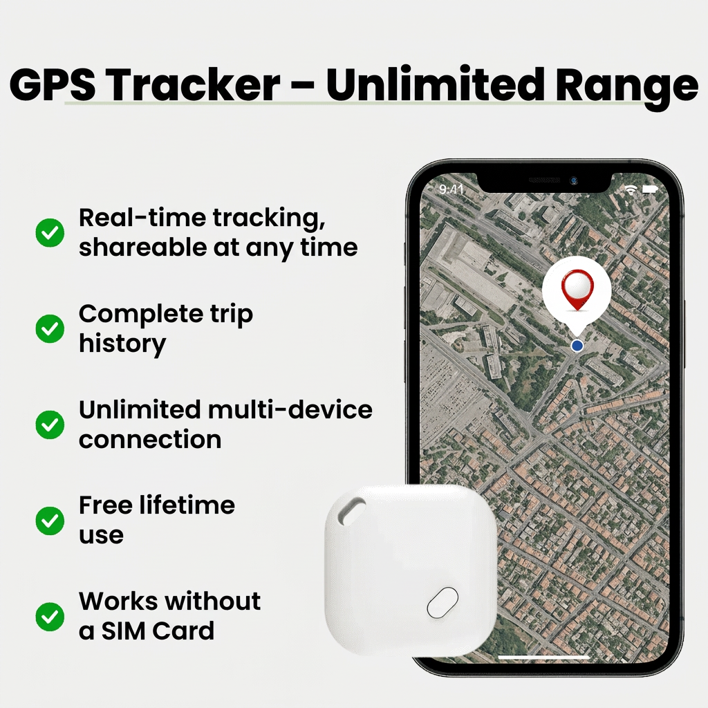 GPS Tracker for Luggage No Subscription Discreet Tracking, iOS