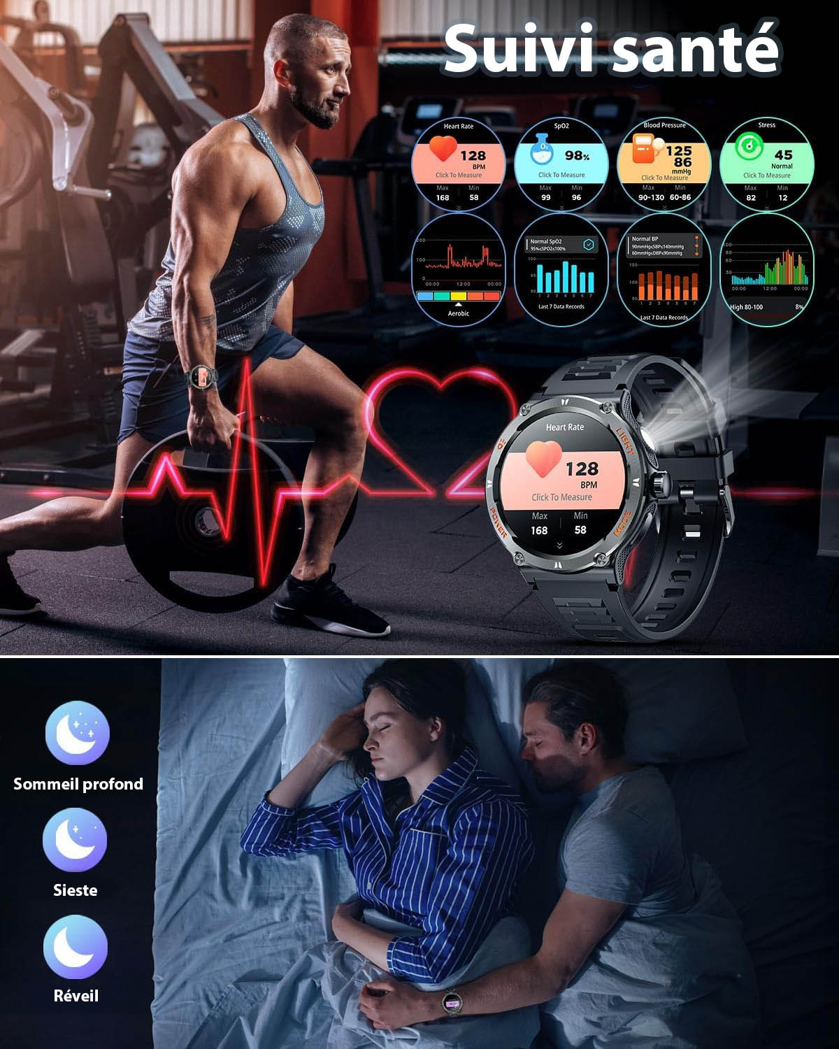 Smartwatch with HD Display with Built-In Compass